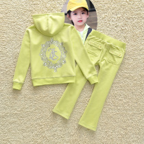 Girl Spring Clothing Children Sports Suit Juicy Grape Spring Autumn Style Chic Childrens Velvet Clothing Suit