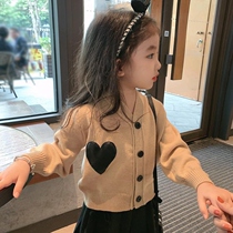 Female Children Knit Cardiovert 2022 Spring Autumn Season New Coat Womens Treasure Casual 100 Lap Loving Pure Color Long Sleeve Blouse