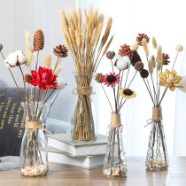 Natural dried flower decoration bouquet home furnishings hipster Nordic cotton set lotus vase ornaments living room
