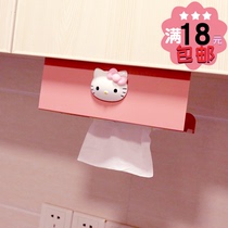 Cute cartoon girl heart cabinet hanging tissue rack kitchen tissue drawing rack iron tissue box storage shelf