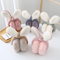 Rabbit ears earmuffs girl warm earbags ear protection new cute bow foldable ear cover winter