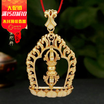 New Tibetan Buddhist instruments Nepal pure copper word five-strand Demon Diamond pestle with outer frame pendant pendant