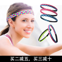 Sports hair band women sweat-absorbing running yoga fitness guide sweat woven hair rope hair hoop silicone non-slip headband