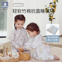 little-tiny light soft gauze sleeping bag baby split leg thin spring and summer baby child anti-kick is all round