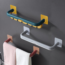 Home bathroom toilet multifunctional wall-mounted towel shelf non-perforated bath towel toilet storage rack rack
