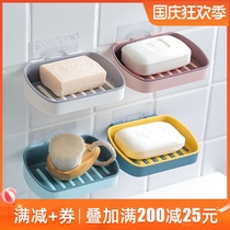 Soap box shelf drain toilet creative non-perforated soap storage rack household suction cup wall-mounted soap box