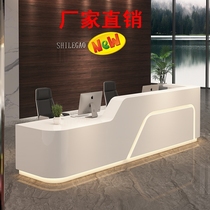  Company modern welcome reception desk Paint reception desk Creative paint reception desk Hotel commercial service desk Hotel