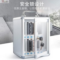 Mobile phone safe deposit box with lock transparent student portable staff storage cabinet restaurant troop meeting storage box