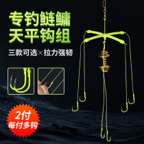 Silver carp bighead fishing group special line group fishing group fluorescent string hook pole hook trigeminal balance hook anti-winding explosive hook silver carp