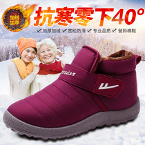 Back Force Cotton Shoes Women Winter Plus Suede Thickened Warm Non-slip Seniors Old Beijing Moms Shoes Seniors Snowy Boots