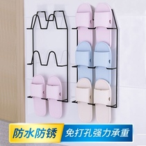 Bathroom slipper rack Wall-mounted non-perforated bathroom shoe rack Door rear shelf Dormitory shoe storage artifact