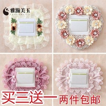 Switch sleeve Sub-switch Patch Cloth Art Lace Switch Protective Sleeve Switch Plate Decoration Plugboard Sleeve Switch Patch