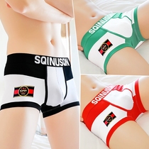 Flowers Playboy Mens Underwear Pure Cotton Youth Four-corner Pants Breathable Shorts Boys Flat Angle Pants Student Bottom Pants Trend