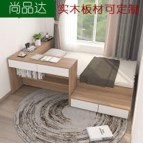 Modern simple single bed small tatami bed desk integrated children's bed cabinet combination multifunctional storage bed