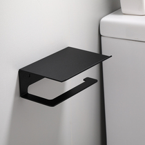 Black roll paper holder toilet mobile phone tissue holder toilet tissue box bathroom waterproof toilet paper holder non-perforated hanger rack