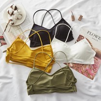 No steel ring underwear female student high school girl small chest gathering beauty back sling thick chest pad bra summer