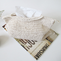 Exclusive design hand-made Japanese minimalist and simple sense handmade needle woven paper bag tissue sleeve hanging tissue box