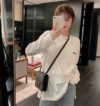 Pregnant women cotton white T-shirt women 2021 new autumn pregnant women loose long sleeve top ins base shirt tide