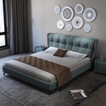 Technology cloth bed modern simple cloth bed solid wood bed 2 m 2 2 big bed master bedroom bed light luxury ins Net red bed