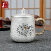 Silver Cup 999 sterling silver office home large capacity handmade mug coffee cup Sterling Silver Cup