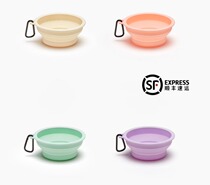Spot Jinyou club Korea Inherent macaron four-color pet Meow Wang foldable water Bowl ins Wind