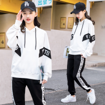 Girls autumn Net red suit foreign style 2021 new autumn children Sports Leisure fashionable clothes two-piece tide