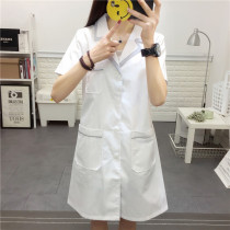 Meimisi nurse uniform Korean version of short-sleeved slim slim short-sleeved white coat embroidery division beauty salon nail work clothes