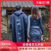 Swimming towel Cloak Hot spring quick-drying bathrobe Cloak Vacation diving beach towel with cap change Adult men and women