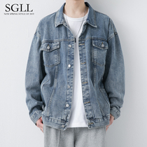 Denim jacket mens tide ins spring and autumn 2022 new casual baseball suit tide brand mens tops coach jacket