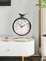 Small clock table personality creative fashion ornaments desktop home silent bedroom modern simple luxury living room clock
