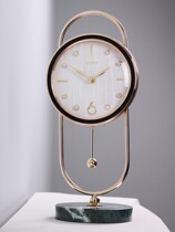 Clock Home Fashion Living Room Simple European TV Cabinet Decoration Clock Light Luxury Table Clock Mute Quartz Clock