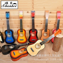  (Musical instrument flagship store)Childrens guitar 21-inch multi-color wooden childrens beginner learning guitar wooden craft