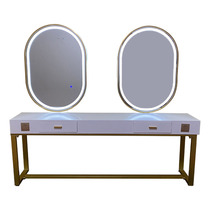 Net Red Barber shop mirror table hairdressing mirror simple table tide cabinet integrated double-sided hair salon perming special floor makeup