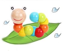 Wooden Wire Color Caterworm Toys Early Teach Toys to Work Baby Fingers Flexible