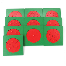 Montessori mathematics teaching aids decomposition combination round panel Montaetsuli teaching toy decomposition square triangle