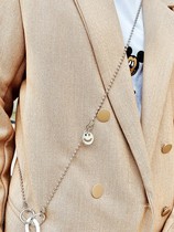 Metal ins smiley face mobile phone lanyard high-end female neck rope hanging chain Korean lanyard strong hanging chain crossbody