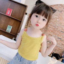 Little girl candy color suspender cute strawberry vest worn inside the base thin solid color girls wear clothes outside the foreign style