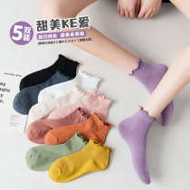 Boat socks Women Summer thin Japanese style Korean version cute curl heaps pile socks Socks Women Midtubes Socks Autumn Winter socks