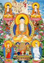 Portrait of the Three Sages of Saha Avalokitesvara King Shakyamuni Buddha Bodhisattva Paintings of the World of Elysium