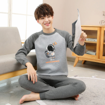 Warm Underwear Mens Glint Junior High School High School Raw Pure Cotton Teenagers Thickened Autumn Clothes Autumn Pants Students Winter Suits