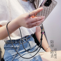 Creative mobile phone lanyard long hanging neck strap hand-woven strong cartoon Minnie pendant cute pendant adjustable