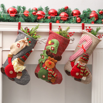 Christmas decoration sockgift Christmas socks hanging candy bag old snowman deer child apple bag
