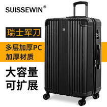 Swiss Army Knife SUISSEWIN Rod Box Universal Wheel 24 Inch Extended Luggage Large Capacity Wear-resistant Womens Luggage