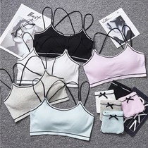 Spring and Autumn Korean version of slim body slim small camisole vest female sexy outer wear careful machine short coat tide set