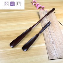 Portable extended wooden handle wood bamboo shoehorn extra long personality auxiliary horn Japanese leather shoe lift