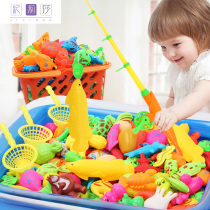 3-6 years old children Baby children fishing toys magnetic fishing rod fishing pond bear infighting set play water