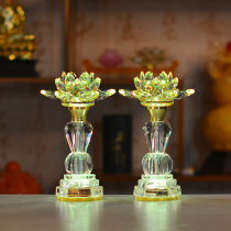 Buddha front lamp Crystal card lotus lamp Buddha lamp LED colorful long-term light fiscal lamp house Buddha Hall