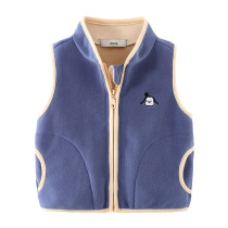 Boys waistcoat plus suede autumn winter girl child Ograin suede warm vest baby zipped cardiff shoulder 3208