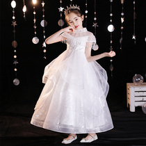 Girls princess dress high-end children host foreign style catwalk evening dress 2021 new flower girl piano costume
