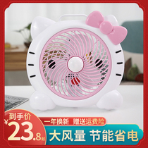 Cartoon small electric fan dormitory student bed small bedside electric fan mute cute plug-in bedroom desktop household